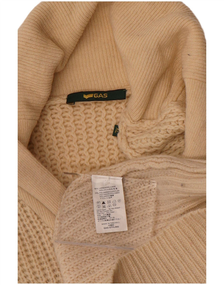 Gas Herren Strickjacke XL Beige Wolle