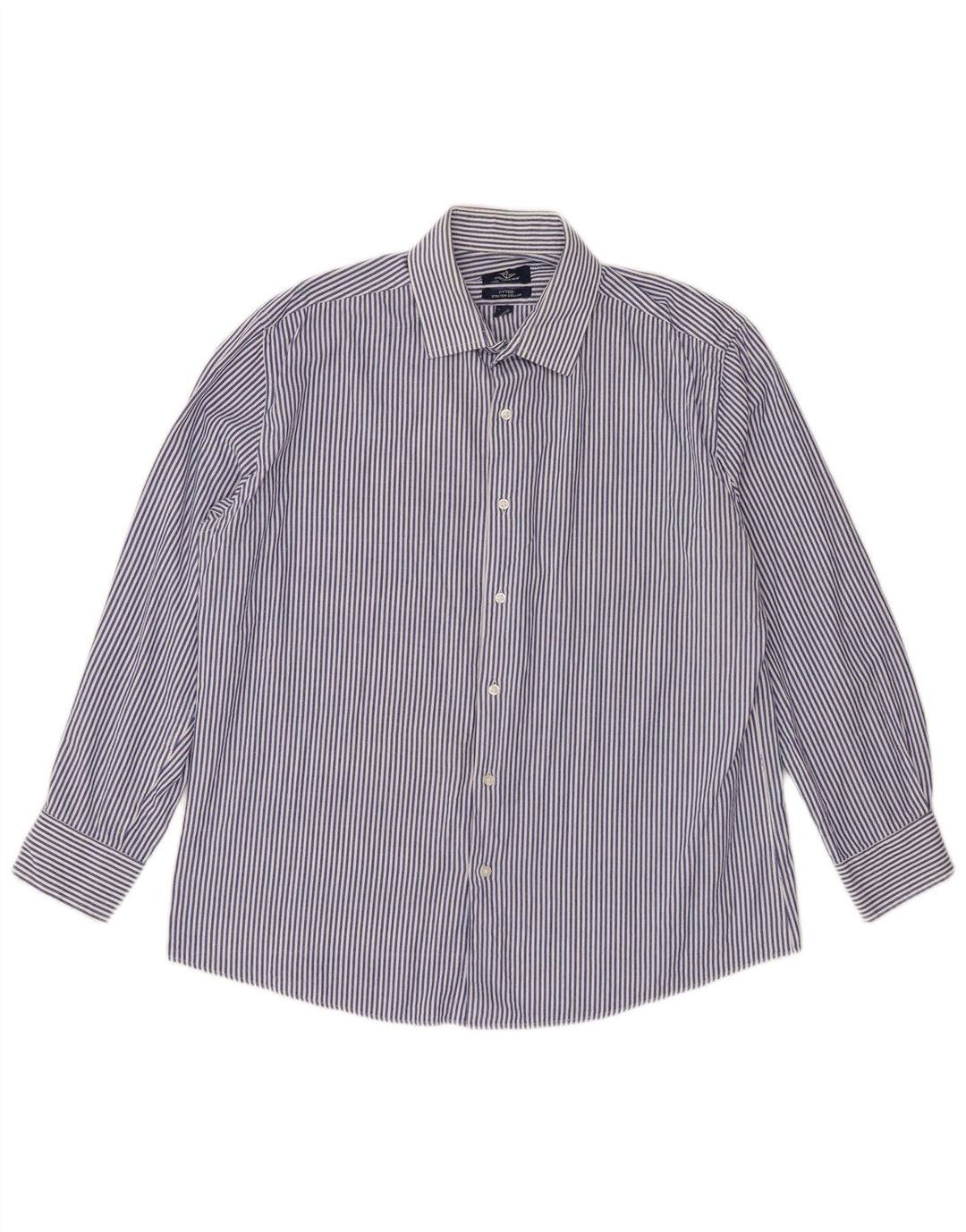 Dockers Herren-Hemd, tailliert, Größe 16 16 1/2, groß, blau gestreift, Baumwolle