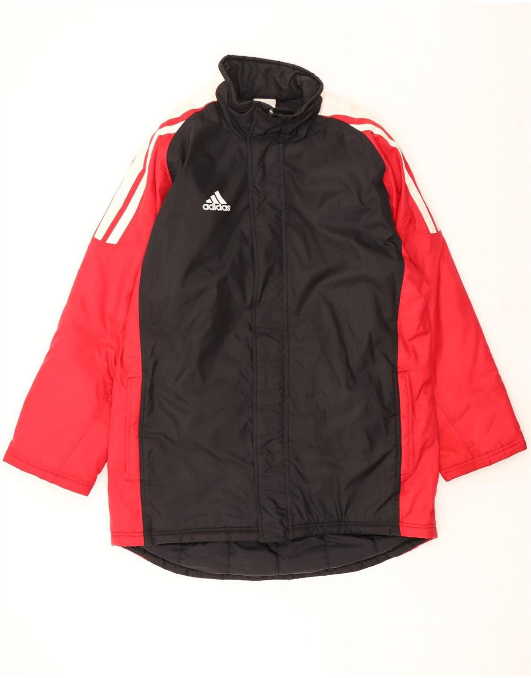 ADIDAS Herren-Windbreaker-Mantel UK 46/48 XL Schwarzes Colourblock-Polyamid