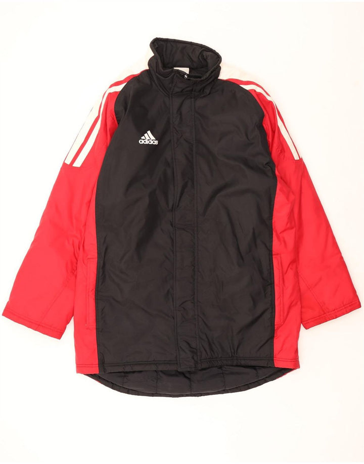 ADIDAS Herren-Windbreaker-Mantel UK 46/48 XL Schwarzes Colourblock-Polyamid
