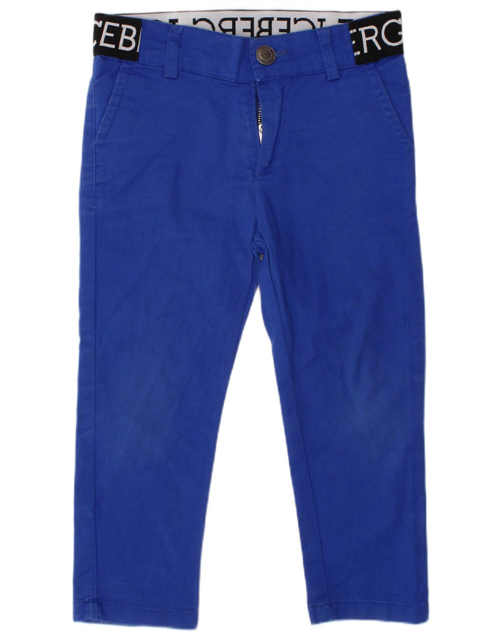 ICEBERG Jungen-Chinohose mit Grafik, 2–3 Jahre, W24, L14, Blau, Farbblock