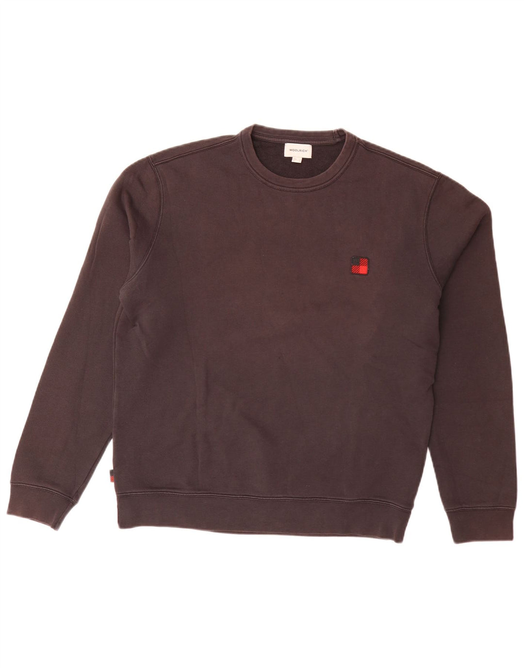Woolrich Herren-Sweatshirt mit lockerer Passform, kleine braune Baumwolle
