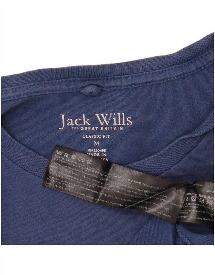 Jack Wills Herren-T-Shirt mit klassischer Passform aus mittelblauer Baumwolle