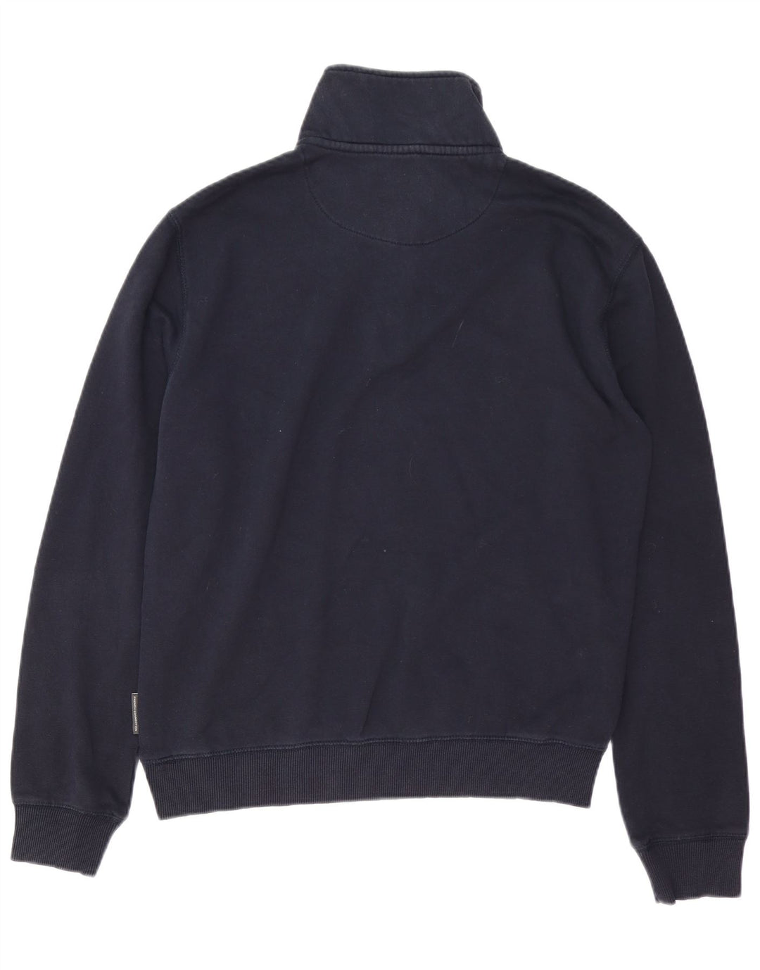 FRENCH CONNECTION Herren-Sweatshirt mit Reißverschluss am Hals, mittlere marineblaue Baumwolle