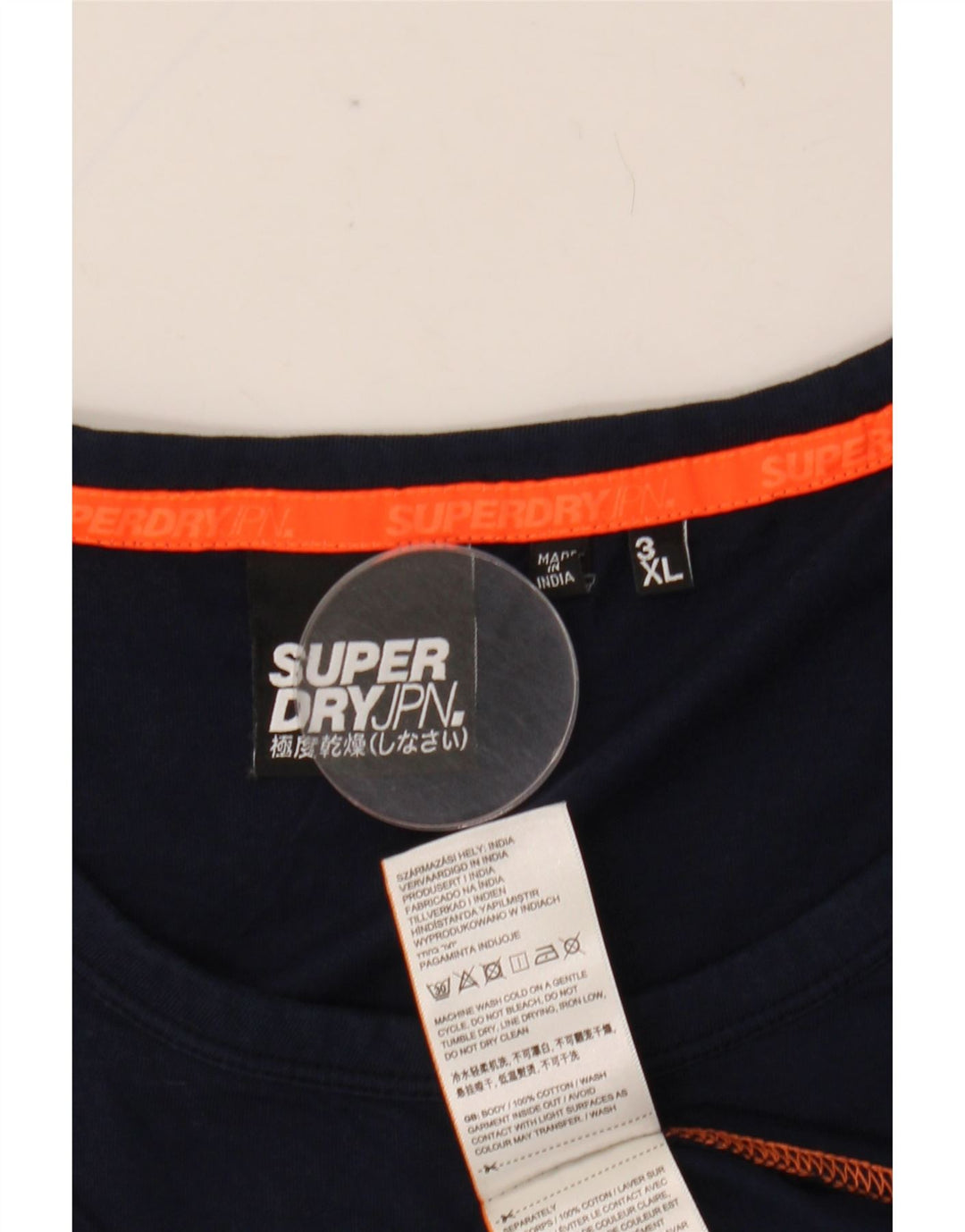 Superdry Herren-Trägershirt 3XL aus marineblauer Baumwolle