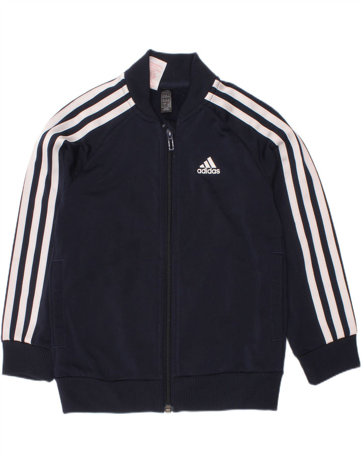 Adidas Jungen Trainingsanzug Top Jacke 5-6 Jahre Marineblau Polyester