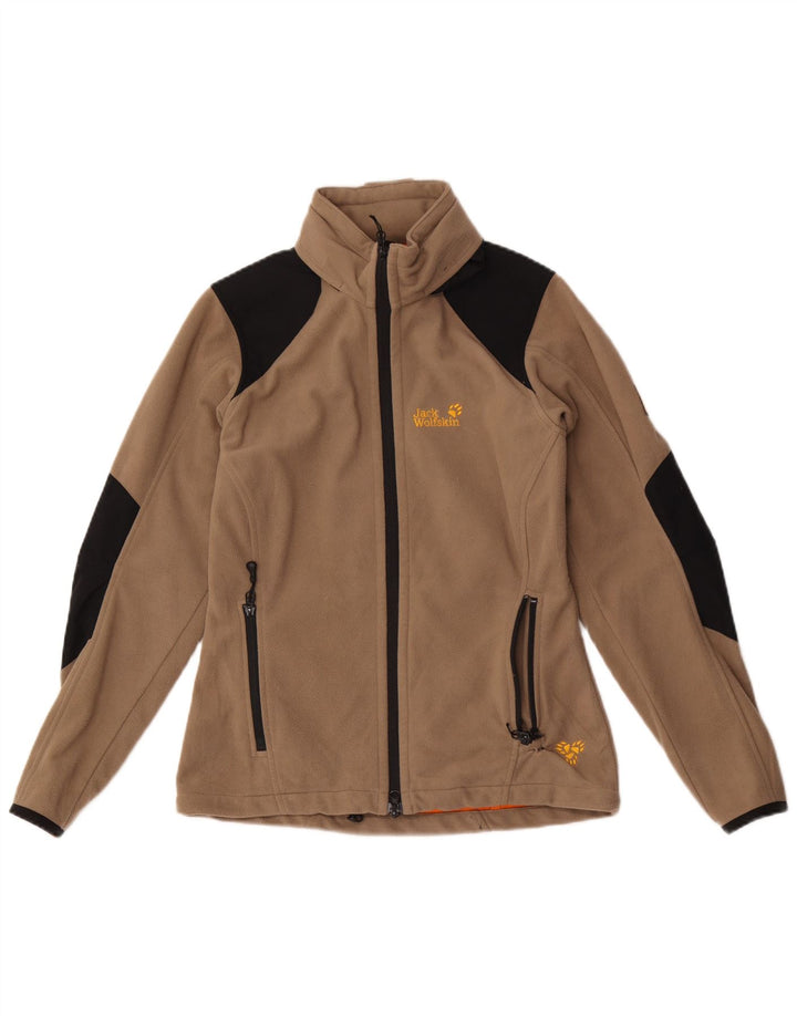 JACK WOLFSKIN Damen Fleecejacke UK 10 Small Brown Colourblock Polyester