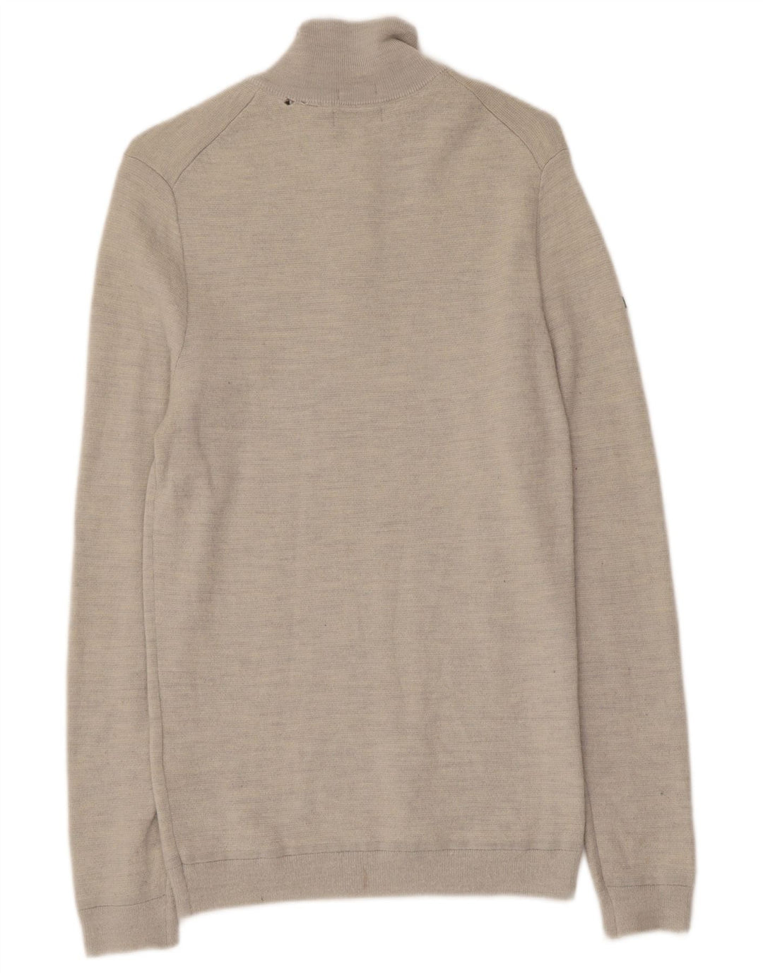SUPERDRY Herren-Pullover mit Reißverschluss am Hals, XS, graue Wolle