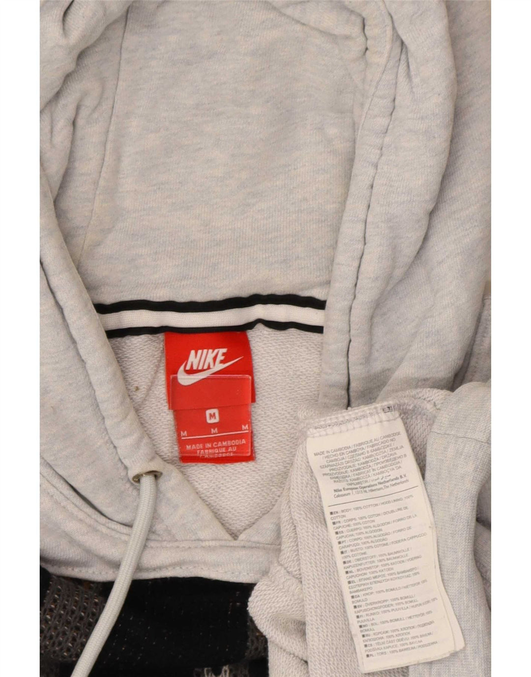 Nike Womens Graphic Hoodie Pullover UK 14 Mittelgrau meliert