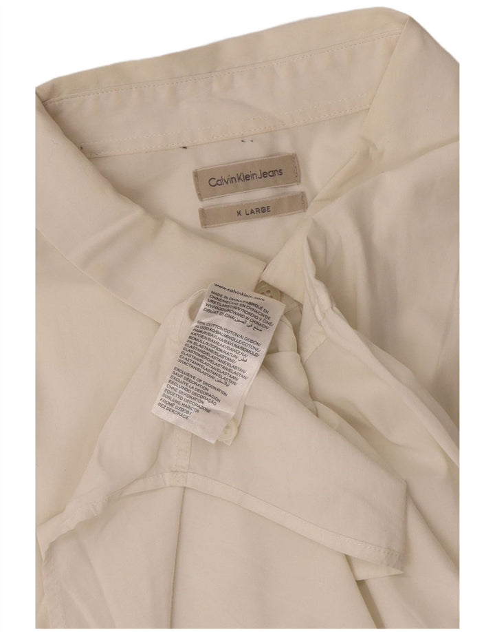 Calvin Klein Jeans Herrenhemd XL, weiße Baumwolle