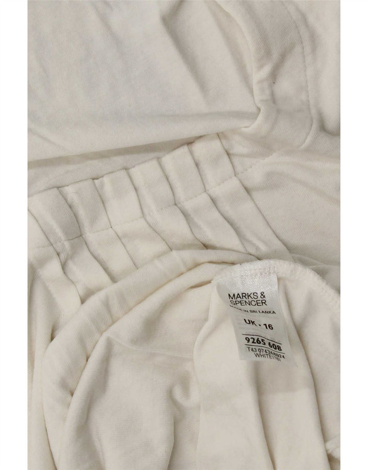 Marks & Spencer Damen T-Shirt Top UK 16 Large Weiße Viskose