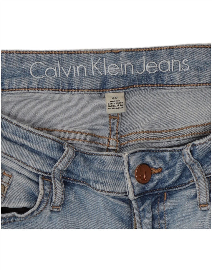 Calvin Klein Damen Slim Jeans W30 L27 Blaue Baumwolle