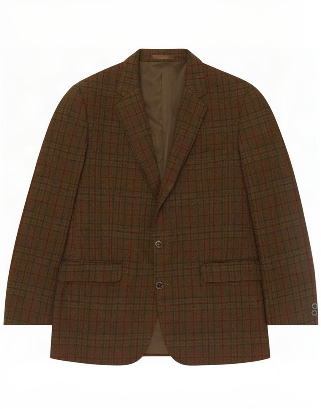 Centaur Herren-Blazer mit 2 Knöpfen, UK 38, mittlere Khaki-Karierung, Wolle