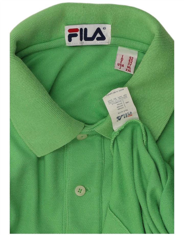 Fila Herren Poloshirt IT 52 Große grüne Baumwolle
