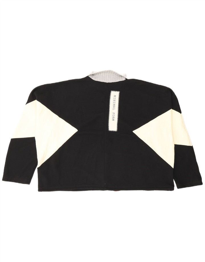 Zara Damen-Blusenoberteil in Übergröße, UK 10, Größe S, Schwarz, Colourblock-Baumwolle