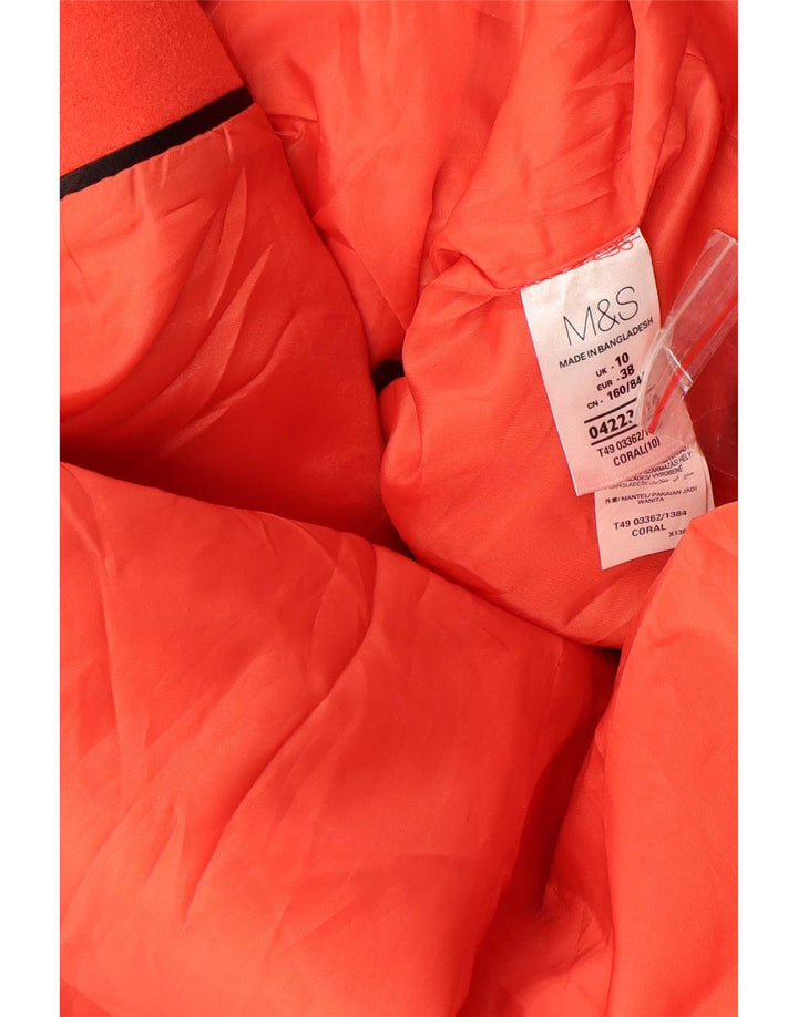 Marks & Spencer Damenmantel UK 10 Small Orange Polyester