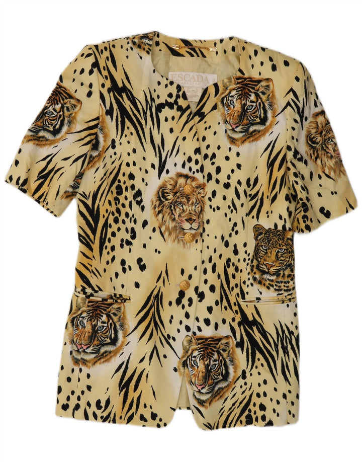 Escada Damen Kurzarm-Blazerjacke, EU 38, Mittelgelb, Designer