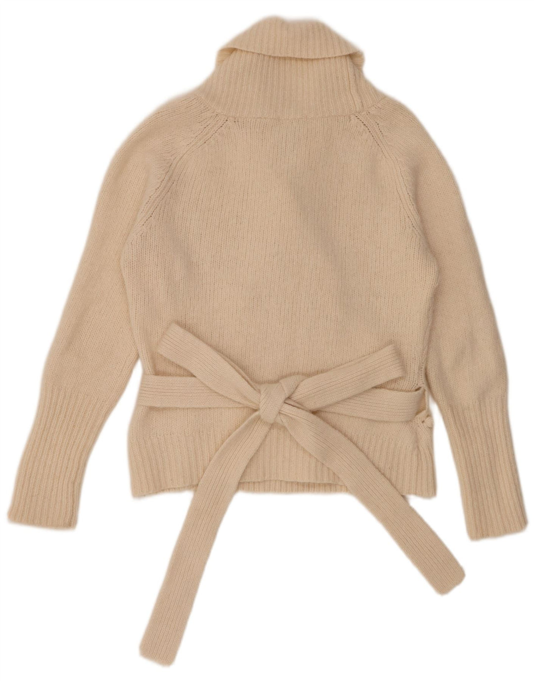 Ted Baker Damen Wickel-Strickjacke, Größe 4, große beige Wolle