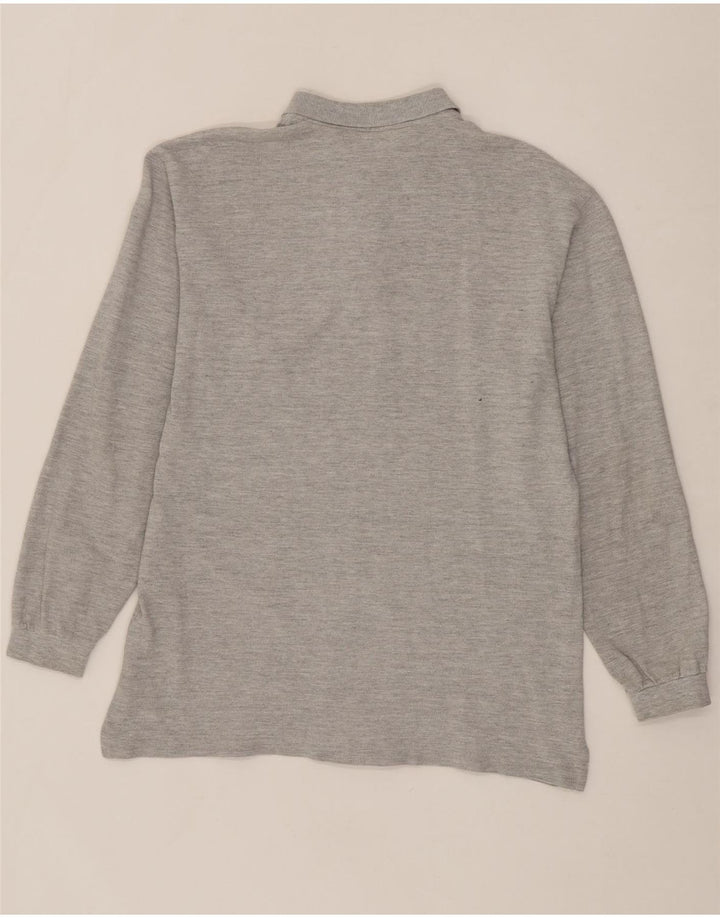 FILA Mens Long Sleeve Polo Shirt IT 50 Medium Grey Vintage Fila and Second-Hand Fila from Messina Hembry 