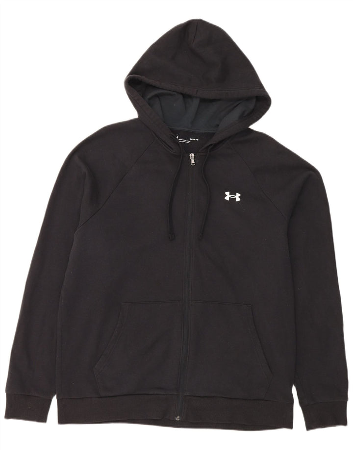 Under Armour Herren-Kapuzenpullover mit Reißverschluss, groß, aus schwarzer Baumwolle