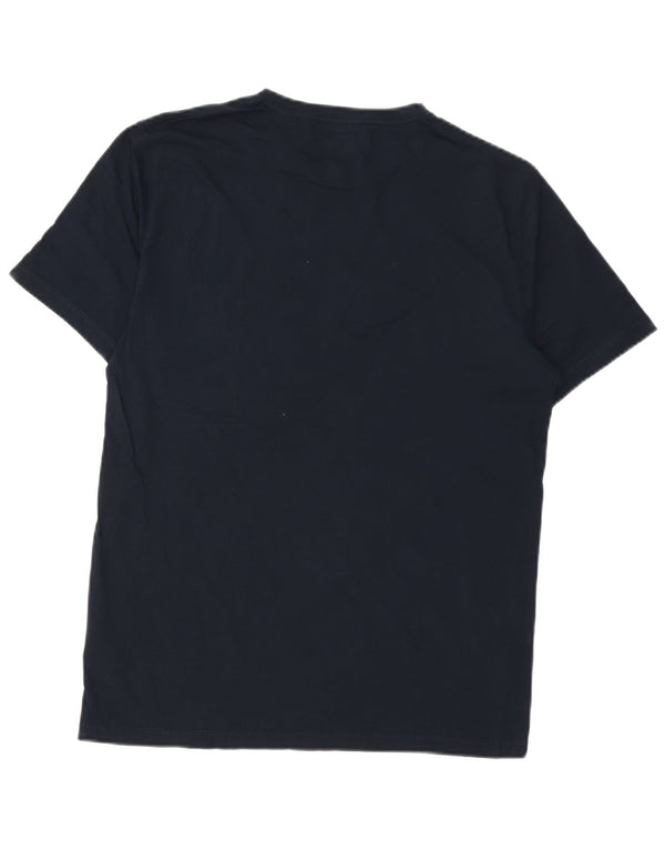 Reiss Herren T-Shirt Top Large Marineblau Baumwolle