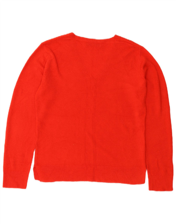 Marks & Spencer Damen-Pullover mit V-Ausschnitt, Gr. 10, Größe S, Rot, Acryl