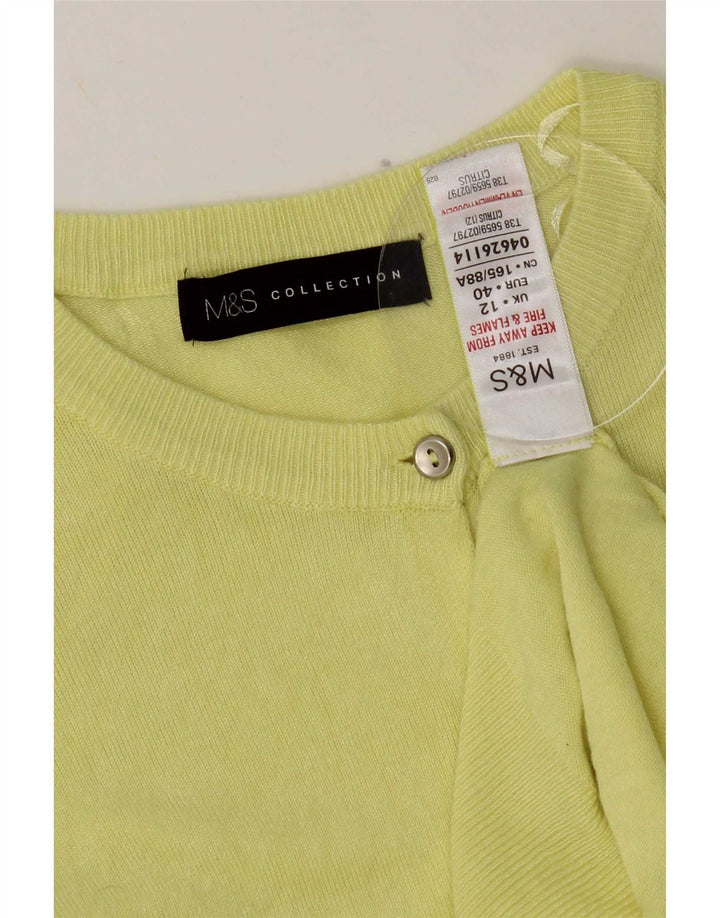 Marks & Spencer Damen-Cardigan-Pullover UK 12 Mittelgelbe Viskose