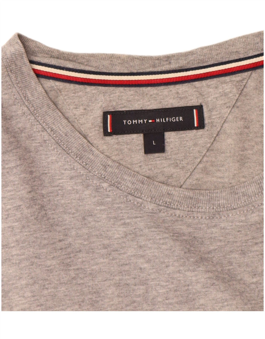 TOMMY HILFIGER Herren T-Shirt Top Large Grau Baumwolle