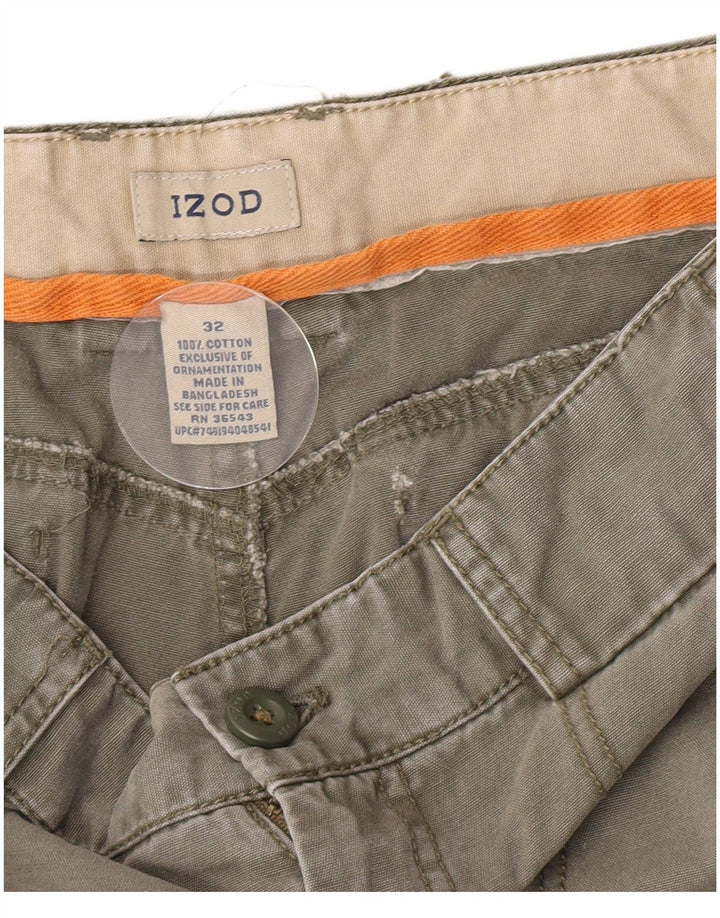 Izod Herren Cargo-Shorts W32 Medium Khaki Baumwolle