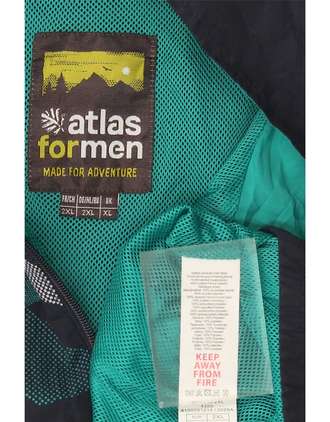 Atlas For Men Herren-Trainingsanzug-Oberteiljacke XL Marineblaues geometrisches Polyester