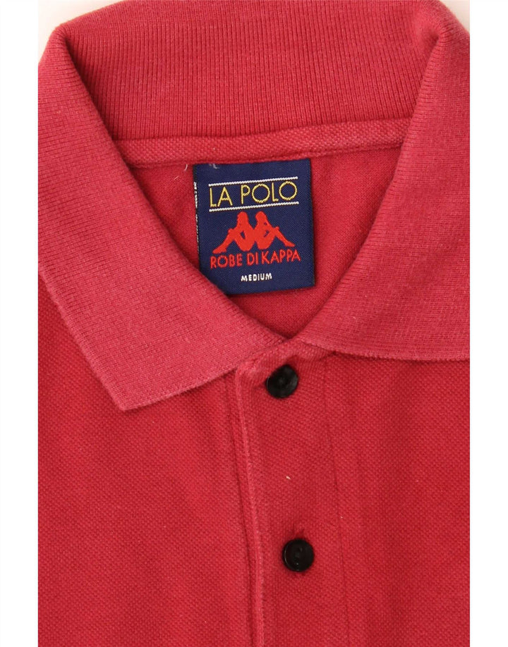 Kappa Herren-Langarm-Poloshirt aus mittelroter Baumwolle