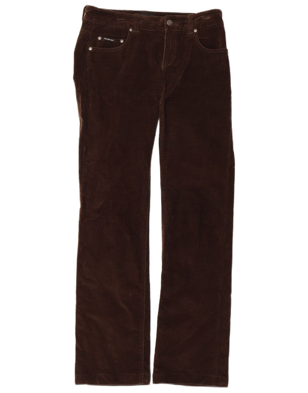 CALVIN KLEIN Damen Bootcut-Cordhose W27 L30 Braune Baumwolle