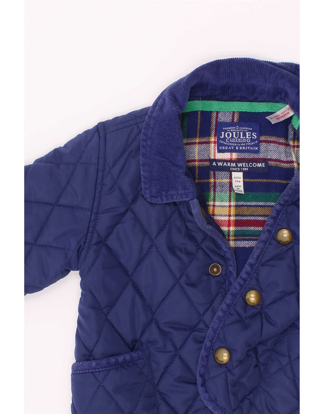 Joules Baby-Jungen-Steppjacke, 9–12 Monate, marineblaues Polyester