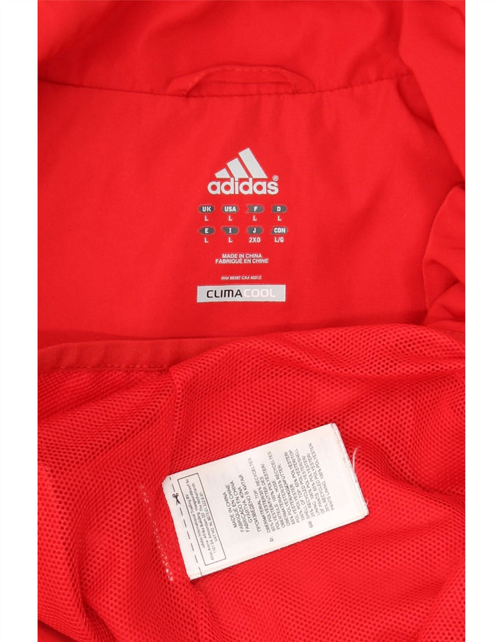 ADIDAS Mens Climacool Tracksuit Top Jacket Large Red Colourblock Polyester Vintage Adidas and Second-Hand Adidas from Messina Hembry 