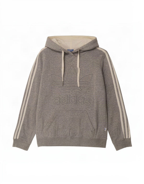 Adidas Damen Graphic Hoodie Pullover UK 10 Small Graue Baumwolle