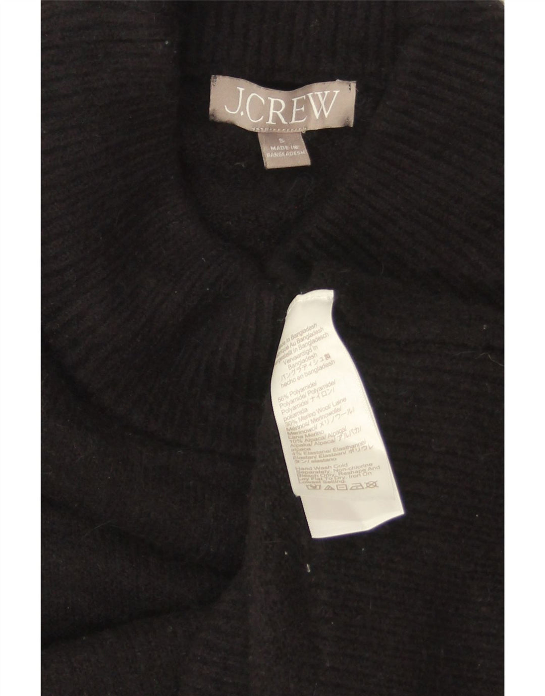 J. CREW Damen-Pullover, übergroß, kurz geschnitten, Rollkragenpullover, Gr. 10, Schwarz