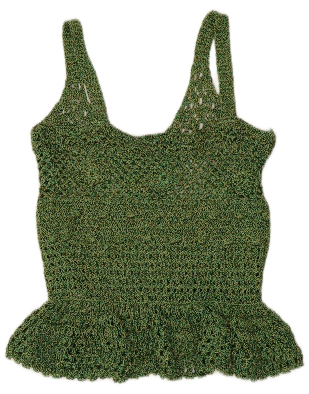 Zara Häkel-Cami-Top für Damen, Größe S, Grün, Polyester