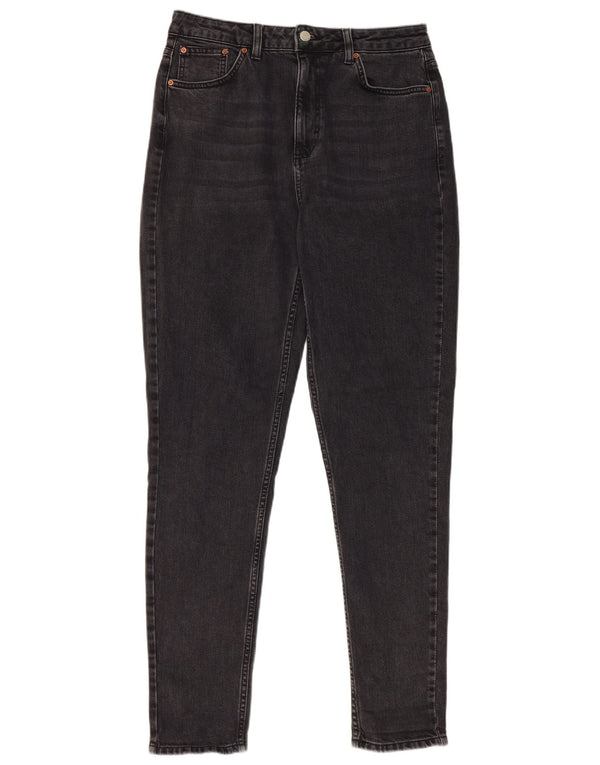 Topshop Damen Slim Jeans W32 L31 Schwarze Baumwolle