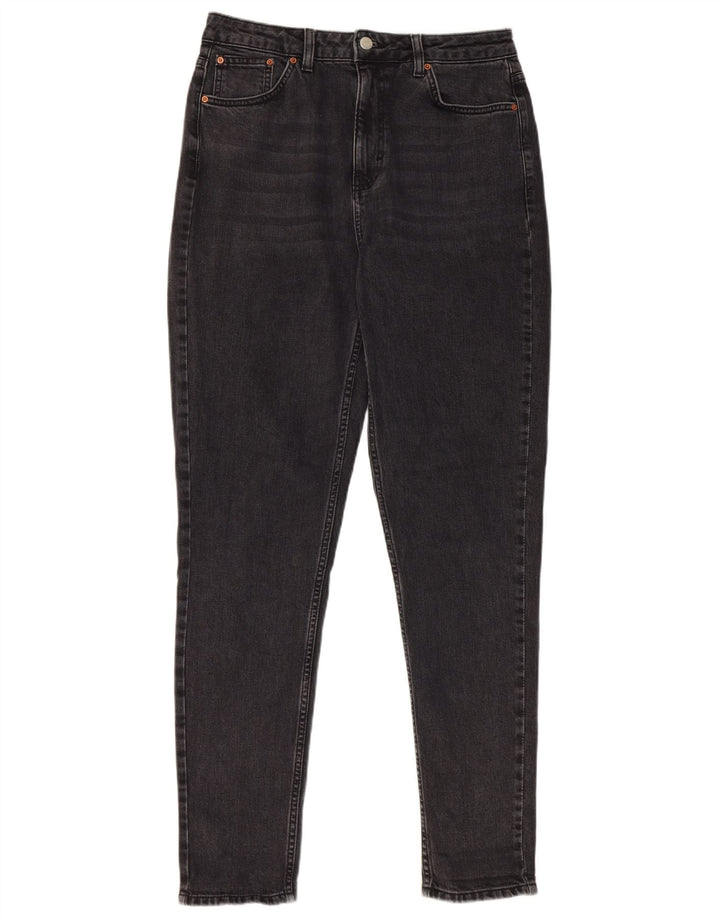 Topshop Damen Slim Jeans W32 L31 Schwarze Baumwolle