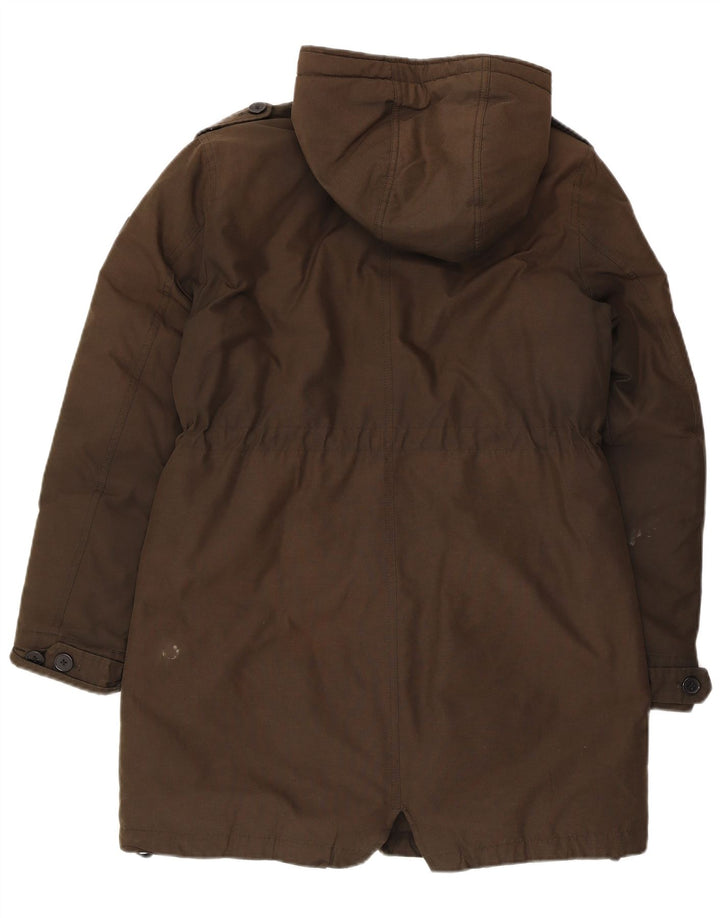 WRANGLER Damen-Parkajacke mit Kapuze, UK 14, mittlere Khaki-Baumwolle
