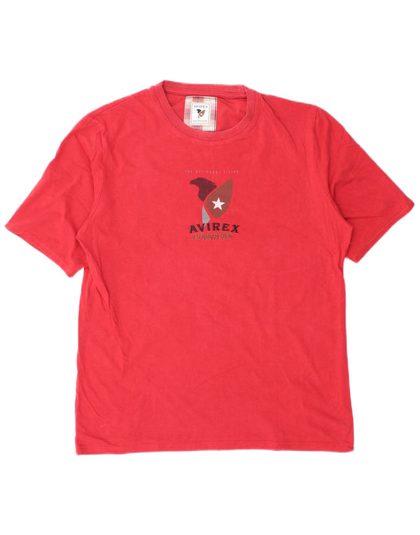 Avirex Damen Grafik T-Shirt Top UK 18 XL Rot