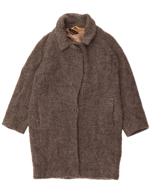 Massimo Dutti Damen Übergroßer Mantel UK 10 Small Graue Wolle