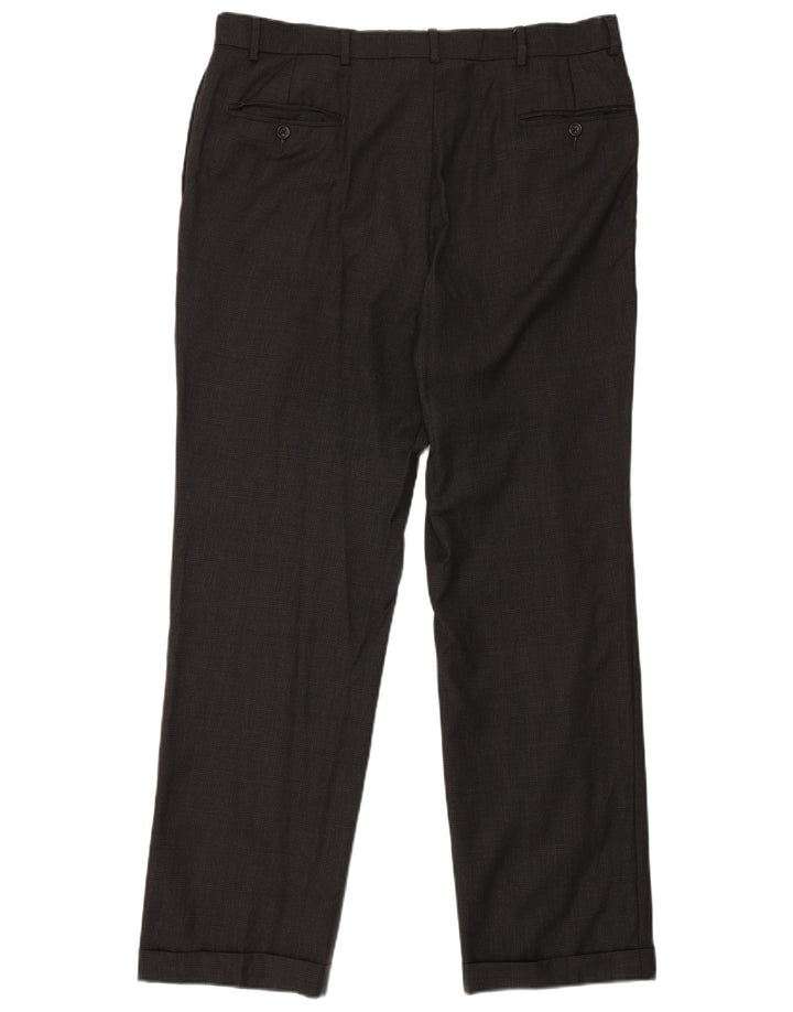 NAUTICA Herren-Anzughose mit Pegged-Anzug, W38, L32, grau karierte Wolle