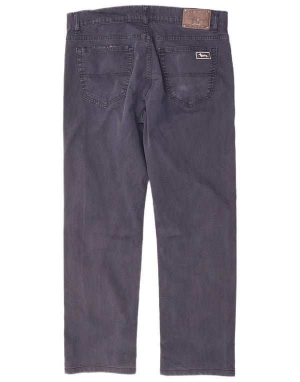 Harmont & Blaine Mens Straight Casual Trousers IT 52 XL W38 L28 Navy Blue