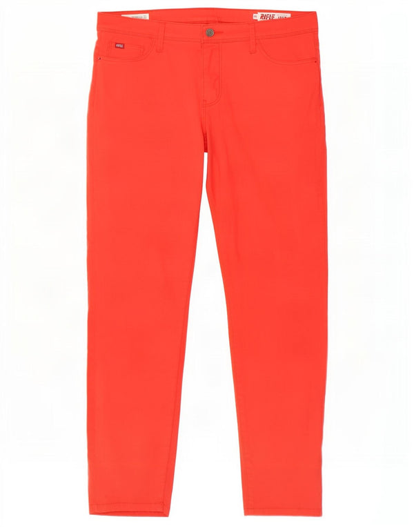 Rifle Damen Crudella Mid Rise Slim Freizeithose W32 L28 Rote Baumwolle