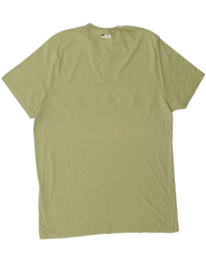 FILA Mens Graphic T-Shirt Top Large Green Cotton Vintage Fila and Second-Hand Fila from Messina Hembry 