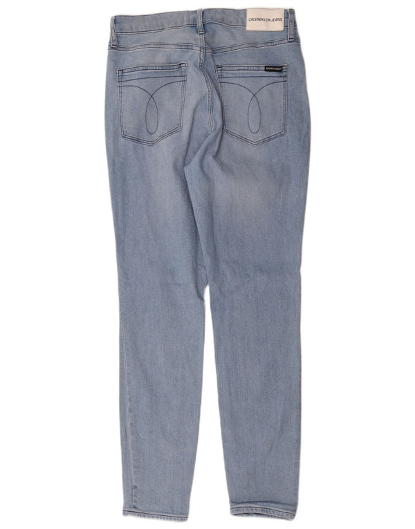 Calvin Klein Damen Distressed Skinny Jeans W30 L30 Blaue Baumwolle