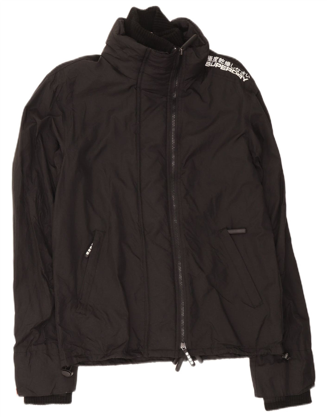 Superdry Herren-Windbreakerjacke mit Grafik, UK 38, Mittelschwarzes Nylon