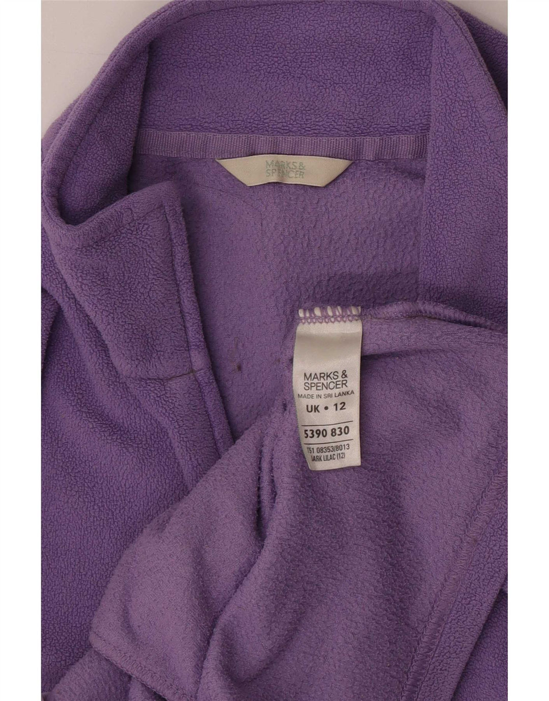 Marks & Spencer Damen Fleecejacke UK 12 Medium Purple Polyester