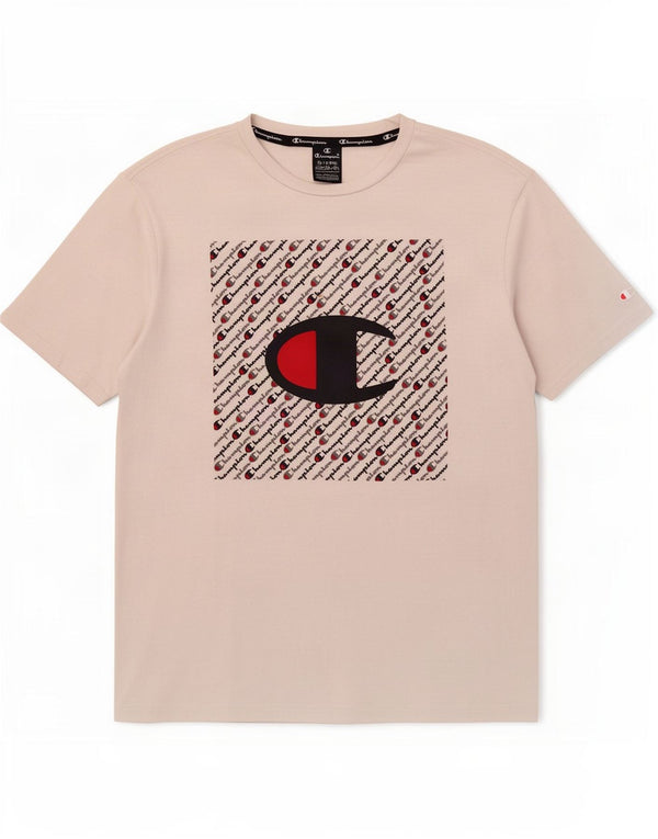 Champion Herren-T-Shirt mit Grafik, 2XL, weiße Baumwolle